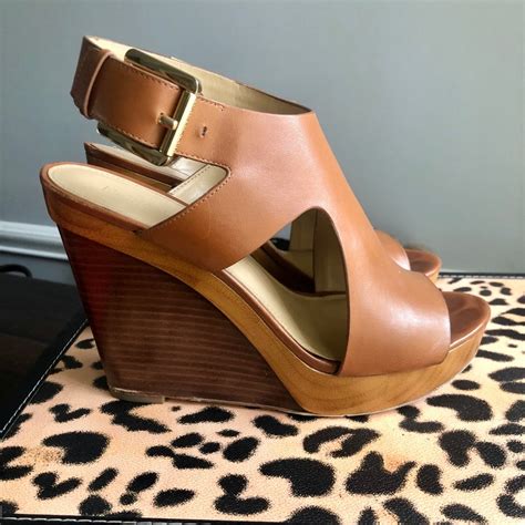 michael kors josephine wedge leopard|michael kors leather wedge.